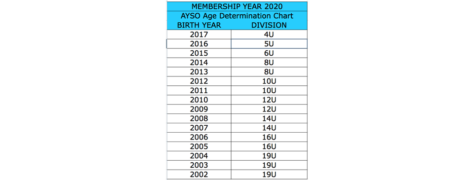ayso ball size chart