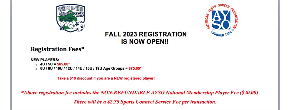 Fall 2023 Registration - OPEN!!