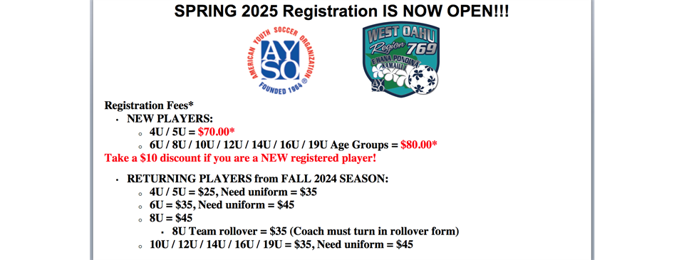 SPRING 2024 REGISTRATION OPEN